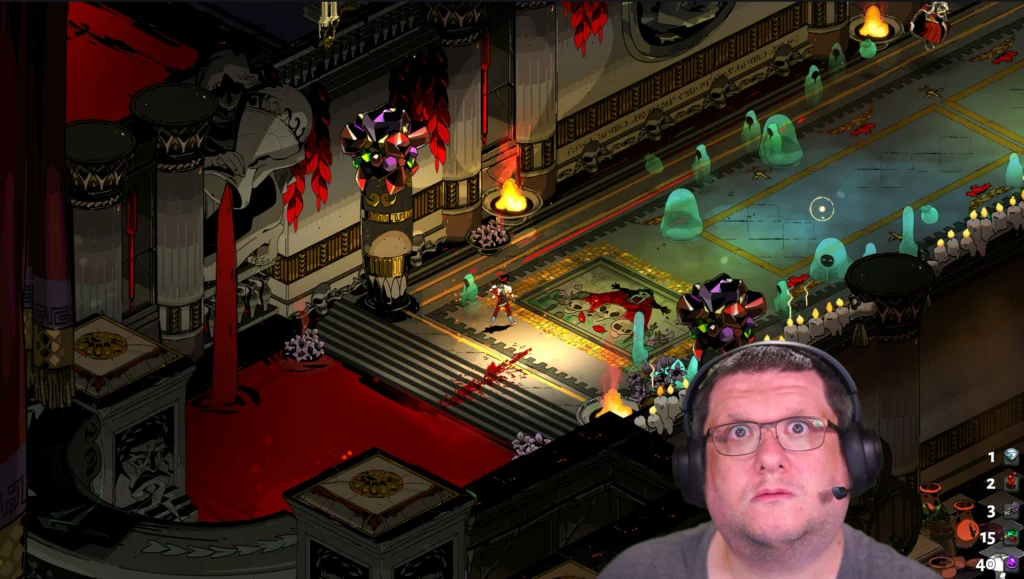 A screenshot of Hades while Ozject streams.