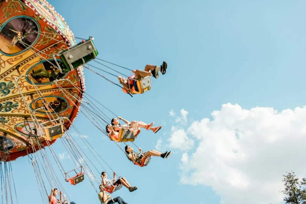 A stock image of a carnival ride of the giant swing